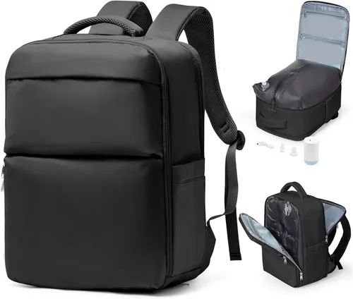 Vista 20 de Mochila de viaje grande al vacío con bomba,Mochilas para laptop para mujeres y hombres,Mochila de transporte,Bolsa de viaje para artículos Beige