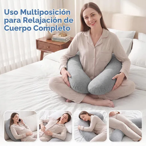 Vista 7 de SweetSlubr Almohada corporal, almohada de embarazo de espuma viscoelástica 35.4 x 9.8 pulgadas
