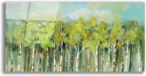 Vista 4 de Epic Art 'April Tree Tops' de Silvia Vassileva, arte de pared de vidrio acrílico, 16.0 x 12.0 in