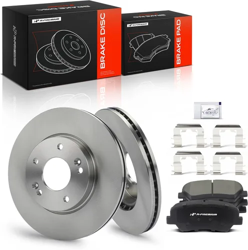 Vista 11 de A-Premium Rotores de freno de disco perforados y ranurados delanteros de 11.02 pulgadas (11.024 in) + kit de pastillas de cerámica compatible