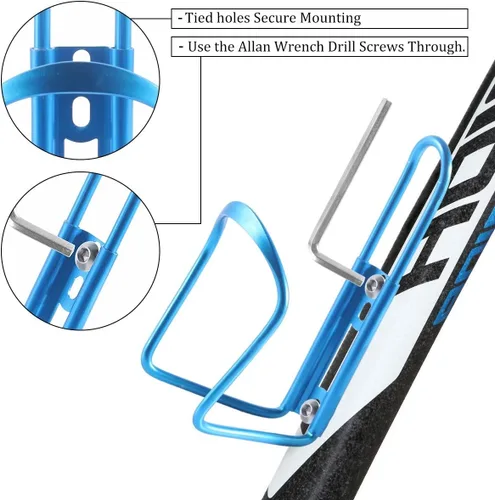 Vista 2 de Soporte ligero de aleación de aluminio para botella de agua para bicicleta, paquete de 2 para MTB y bicicleta de carretera