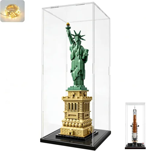 Vista 29 de Vitrina de acrílico transparente engrosada para coleccionables de Lego 75328 75976 Minifigure, caja transparente de autoensamblaje a prueba de polvo