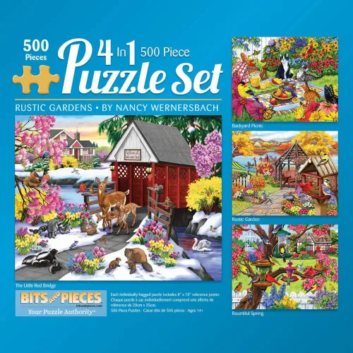 Vista 11 de Bits and Pieces - Paquete múltiple 4 en 1 de 300 piezas de rompecabezas para adultos - Juego de rompecabezas de 300 piezas de Nancy Wernersbach