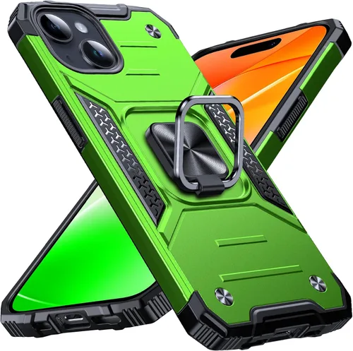 Vista 59 de Anqrp Funda resistente para iPhone 6/7/8/SE/SE2 con soporte de anillo mejorado y agarre, grado militar, a prueba de golpes, resistente y robusta