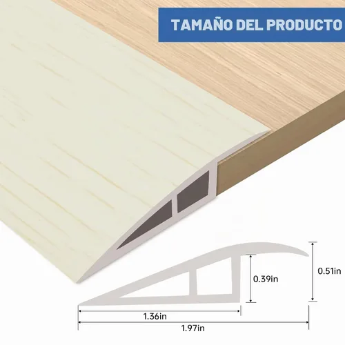 Vista 2 de FONUNO Tira de transición de piso de vinilo tira de umbral de puerta Grano de madera beige