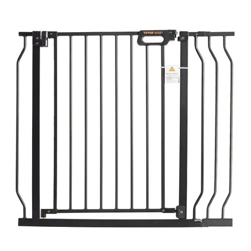 Vista 11 de VEVOR - Puerta de seguridad para bebés, de 75-94 cm de ancho ajustable, 76 cm de alto, fácil de cruzar, cierre automático, seguridad para niños