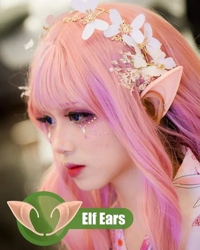 Vista 3 de Orejas de elfo Pixie de hadas para cosplay, disfraz de fiesta, accesorios de mascarada para Halloween, Navidad (2 pares)