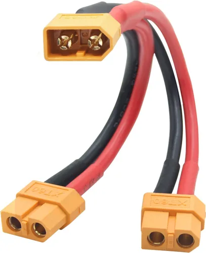 Vista 7 de Cable corto del conector de batería paralelo XT60 3.9", enchufe del adaptador del divisor en Y