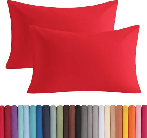 Vista 22 de BEDSUM Juego de 2 fundas de almohada de microfibra estándar suaves, resistentes a las arrugas y de fácil cuidado con cierre de sobre para niños, 20