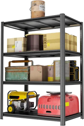 Vista 10 de Estantería industrial con almacenamiento ajustable, de acero resistente, para herramientas y equipos pesados, capacidad de 2000 lb