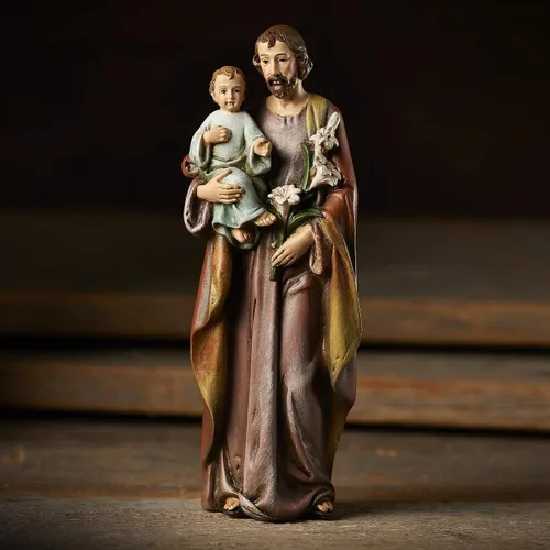 Vista 5 de Joseph's Studio por Roman St. Joseph and Child Jesus Figure, estatua de mesa religiosa de 6.25 pulgadas, colección Renacentista, decoración