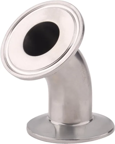 Vista 2 de DERNORD Codo de 45 grados Tubo de 1 pulgada OD Acero inoxidable 304 Montaje de tubería Se adapta a Tri Clamp 1.5 pulgadas