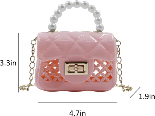Vista 8 de Mini monederos de corazón para niñas pequeñas y pequeñas, lindo bolso cruzado de princesa, Rosa -Hueco