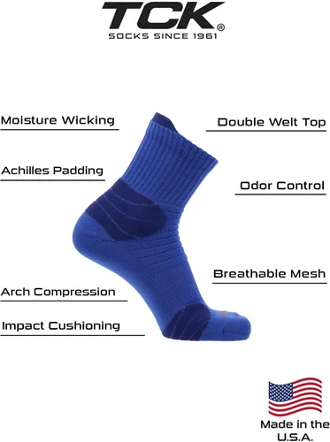 Vista 3 de TCK Ankle Basketball Socks Athletic Quarter Socks Short Crew Length for Men Women Boys Girls Youth Adult Sizes Crossover