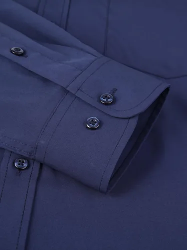 Vista 26 de corfty Camisa de vestir de manga larga para hombre, ajuste regular, elástica, sin arrugas, casual, con botones