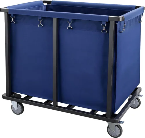 Vista 9 de Commercial Laundry Cart with Wheels,400L Industrial Laundry Cart