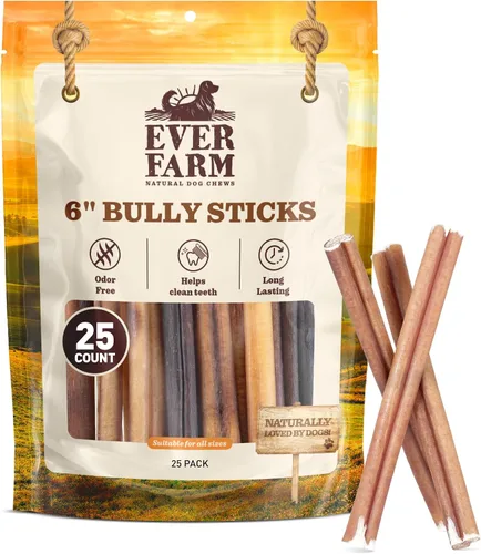 Vista 8 de Palitos masticables extra gruesos y libres de olor para perros grandes (6", paquete de 10) – Bocadillos para perros duraderos 100% naturales hechos
