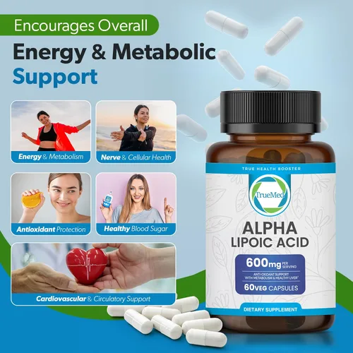 Vista 8 de Ácido alfa lipoico 600 mg – Suplemento ALA para apoyo de energía y metabolismo – Antioxidante para el bienestar celular, envejecimiento saludable