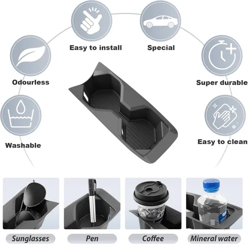 Vista 5 de SKTU Portavasos Camry 2025 2026 para Toyota Camry 2025 2026 (LE/SE/Nightshade/XLE/XSE) Portavasos de Control Central Toyota Camry 2025 2026