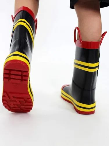Vista 4 de Bombero Bombero Niños Niñas Estilo Traje Botas de lluvia (Niño pequeñoNiño)