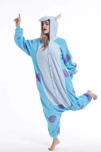 Vista 9 de Animal Sulley Monster Adult Onesie Unisex One-Piece Cosplay Costume Pajamas For Men Women