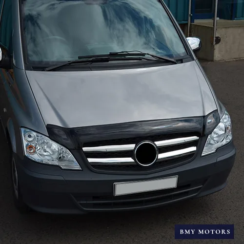 Vista 5 de BMY Deflector de capó/protector de insectos delantero compatible con Mercedes Benz Vito W639 2011-2014 Protector de capó Partículas e insectos