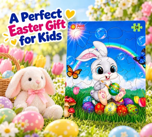 Vista 4 de Just Smarty Rompecabezas de Pascua para niños y niñas, 26 piezas