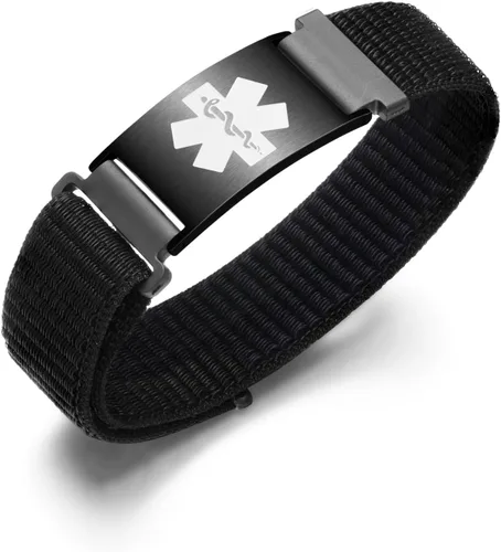 Vista 48 de Pulseras deportivas personalizadas de alerta médica para mujeres y hombres – Pulseras de identificación médica personalizadas con grabado gratuito