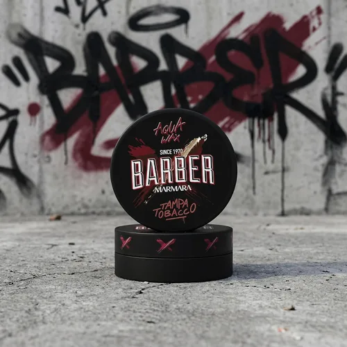 Vista 7 de barbero marmara Aqua Wax Strong Hold High Shine Tampa Tobacco 5.07 oz Water-Based Hair Styling Wax that Adds Volume and Control. Easy Wash Barber