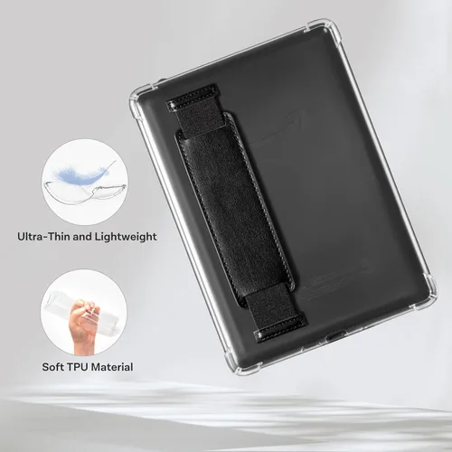 Vista 5 de CoBak Funda transparente para E-Reader de 6 pulgadas 2024 y 2022 (11ª generación) con correa elástica para la mano, funda transparente de TPU suave