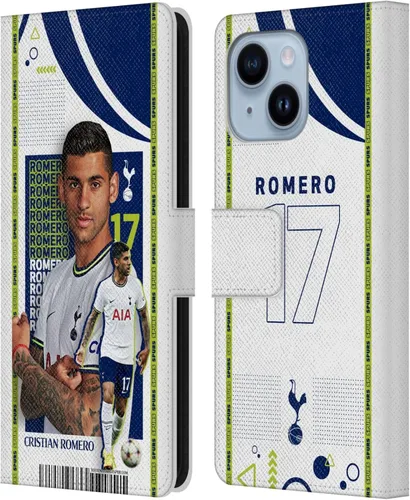 Vista 17 de Head Case Designs Officially Licensed Tottenham Hotspur F.C. Cristian Romero 2022/23 First Team Leather Wallet Case Compatible with Apple iPhone 11