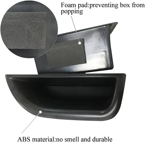 Vista 3 de Manija de bolsillo de almacenamiento lateral delantera, reposabrazos, contenedor de teléfono negro para Mercedes Benz Clase E E350 E400 E500 E63 AMG