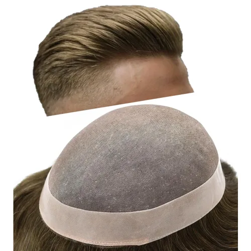 Vista 33 de Toupee - Sistema de cabello para hombre, monofilamento fino duradero, monofilamento europeo de repuesto para hombres, piezas de pelo