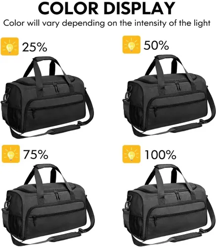 Vista 5 de Bolsa de gimnasio para hombres y mujeres, pequeña bolsa deportiva con bolsillo húmedo y compartimento para zapatos, bolsa de lona resistente al agua