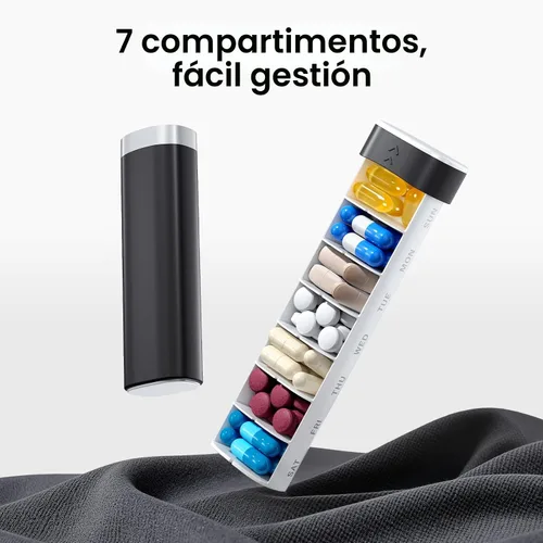 Vista 5 de Betife Organizador de Pastillas de Viaje Semanal de 7 Días, Pastillero Diario Compacto, Estuche Portátil para Medicamentos, Lindo Portapastillas