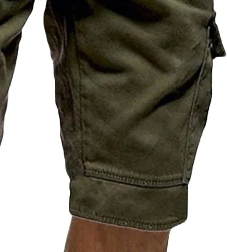 Vista 6 de Maiyifu-GJ Pantalones cortos casuales con cintura elástica para hombre, ajuste relajado, múltiples bolsillos, pantalones cortos cortos ligeros