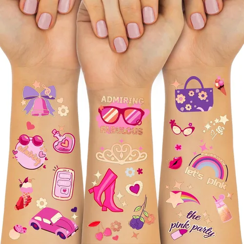 Vista 11 de Yazhiji - Tatuajes temporales impermeables – 60 hojas, pequeña colección de tatuajes falsos, flores, coronas, estrellas, animales, mariposas
