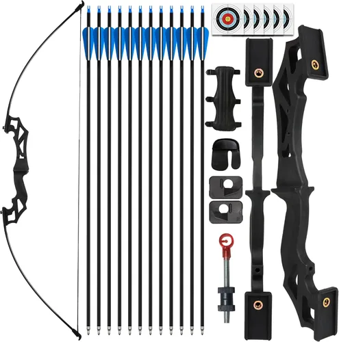 Vista 8 de Recurve Bow and Arrow Set for Adults, 30–40lbs Right-Handed Archery Kit with Carbon Arrows & Accessories for Outdoor Target Practice