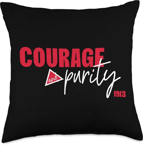 Vista 4 de The DST In Me Courage Crimson and Purity Triangle Sisterhood - Almohada de 16 x 16 pulgadas, multicolor