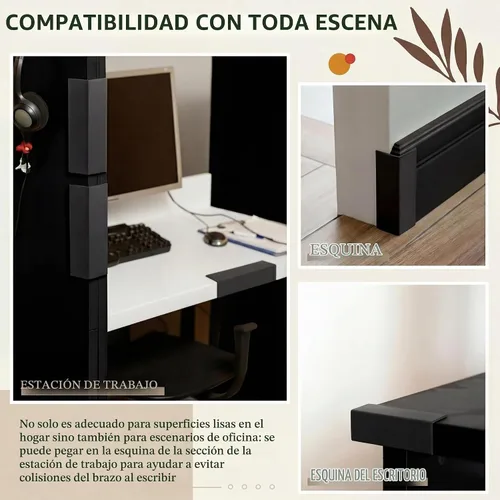 Vista 6 de Pangda - Protectores de esquina para zócalo autoadhesivos, color negro, 8