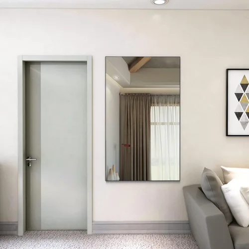 Vista 5 de Espejo rectangular de gran tamaño de 60 x 36 pulgadas para baño, con marco negro, espejos decorativos de pared grandes para baño, sala de estar