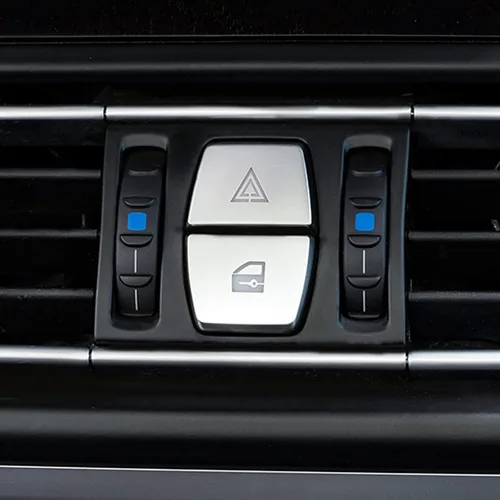 Vista 7 de x xotic tech Interruptor de bloqueo de ventana de luz de emergencia, botón de ventilación de CA, compatible con BMW Serie 5 6 7 X3 (plateado)