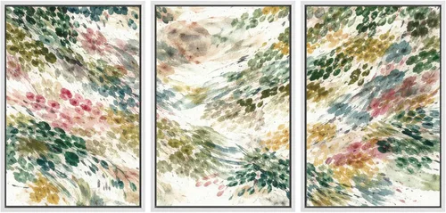 Vista 635 de SIGNWIN Lienzo enmarcado para pared, juego de arte neutro de bosque brumoso, ilustraciones en tono tierra, arte moderno, decorativo, bohemio
