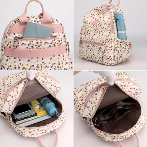 Vista 2 de Tanweibago Mini mochilas de nailon para mujer, mochilas pequeñas de 11L para mujer, mochila ligera casual para mujer, mochila de viaje de compras