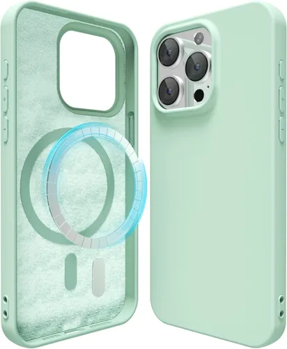 Vista 39 de oakxco Funda de silicona para iPhone 12 Pro Max, magnética, compatible con carga inalámbrica Magsafe, cubierta protectora de goma suave y delgada