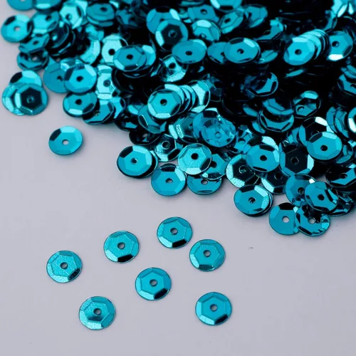 Vista 4 de (1200 unidades/juego, color azul turquesa, 0.236 in) surtido de lentejuelas de plástico sueltas – cuentas facetadas brillantes secuencia/Lentejuelas