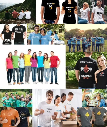 Vista 3 de Camisetas personalizadas HombresMujeres Diseña Tu Propia Camiseta Añadir Tu Imagen FotoTexto FrontalAtrás Camisetas Imprimir