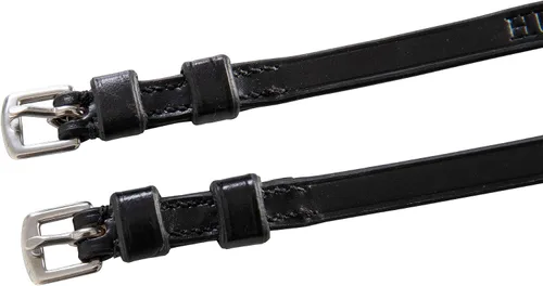Vista 2 de Huntley Equestrian Correas de cuero resistentes y duraderas de alta calidad, cierre de hebilla de acero inoxidable, color negro