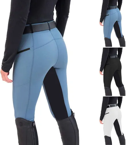 Vista 2 de XUETON Pantalones de equitación para mujer, pantalones de ejercicio de cintura alta, deportes, equitación, gimnasio, yoga, leggings ecuestres