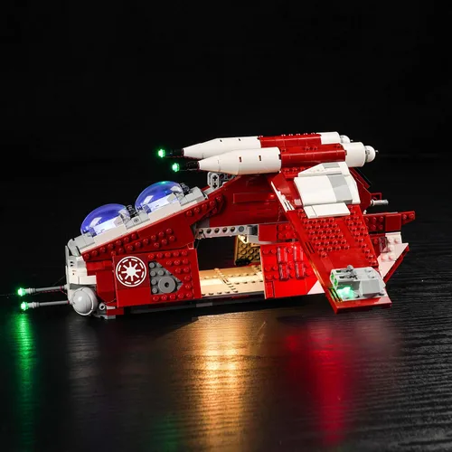 Vista 3 de Kit de luz LED mejorado para Lego The Clone Wars Coruscant Guard Gunship, compatible con Lego 75354 (modelo no incluido)